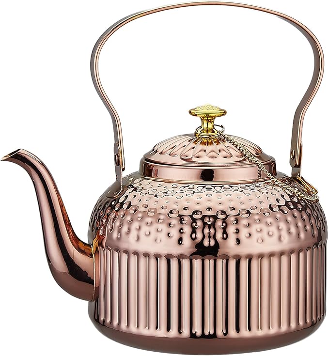 SANQIAHOME Antique 1.5L (50Oz) Stainless Steel Teapot with Infuser copper - Bloomnest