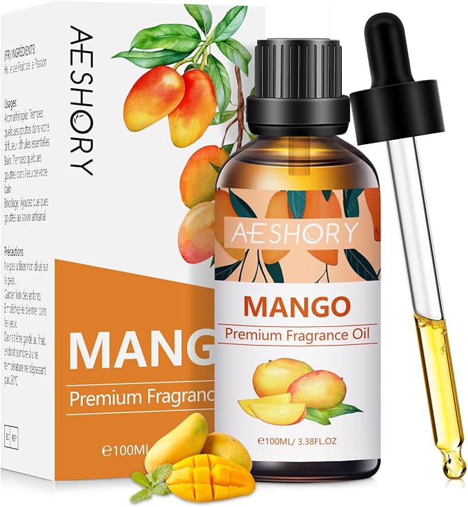 Mango Fragrance Oil 3.38FL.OZ - Aromatherapy Essential Oils for Diffusers for Home, Mango Scented Oils for Massage, Soap Candle Making Scents - 100ML - Bloomnest