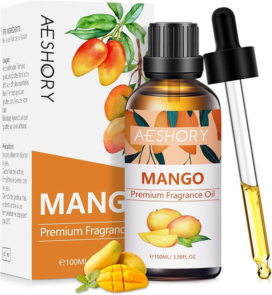 Mango Fragrance Oil 3.38FL.OZ - Aromatherapy Essential Oils for Diffusers for Home, Mango Scented Oils for Massage, Soap Candle Making Scents - 100ML - Bloomnest
