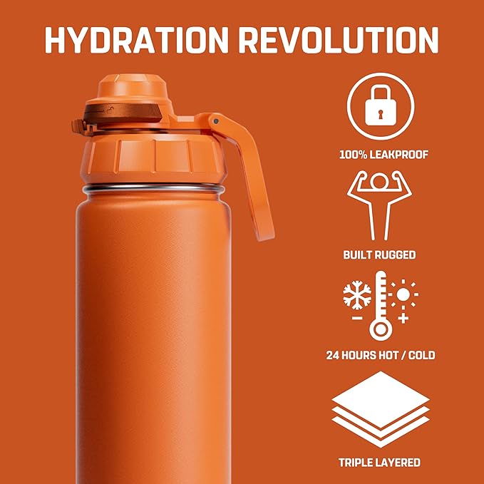 Vesmoon Vessence 24 Oz Stainless Steel Tea Infuser Bottle for Loose Leaf Tea, Water, Herbs, Fruits - Triple Layered Insulated, Leak Proof Bottle with Lid and Clip Handle - 24 Hours Hot/Cold - Bloomnest