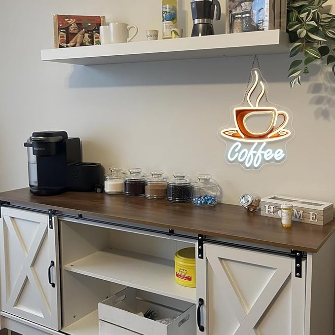 Lucunstar Coffee Neon Sign Dimmale Neon Lights For Wall Decor Led Lights For Coffee Shop Cafe Bar Art Party Decor USB Powered 11.42x14.57in - Bloomnest