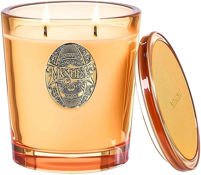 M&SENSE Large Two-Wick Soy Candle | Pumpkin Apple Pie & Orange | 19.8 oz, 120H Burn Time | Luxury Scented Candle for Relaxation, Gifting, Home Décor | Ideal for Bedroom, Office, Party Ambiance - Bloomnest