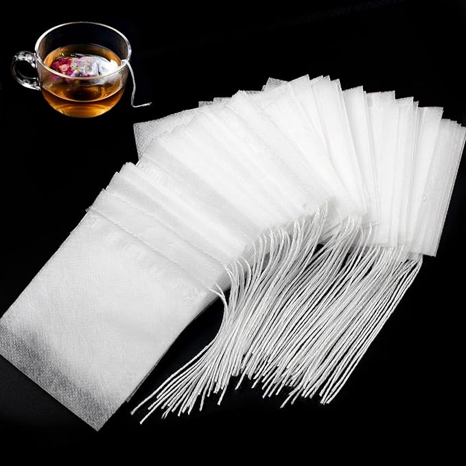 400pcs Disposable Tea Bags for Loose Leaf Tea, Biodegradable Tea Filter Bags with Drawstring, Corn Fiber Empty Tea Bags for Loose Leaf Tea - Bloomnest
