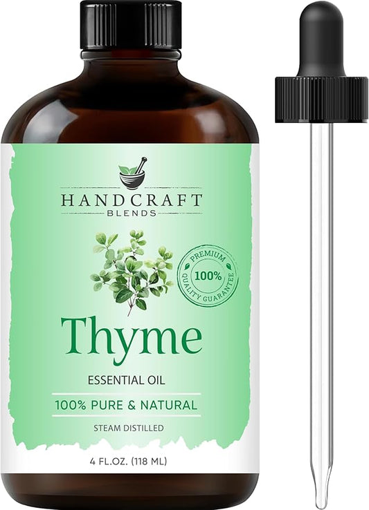 Handcraft Blends Thyme Essential Oil – Huge 4 Fl Oz – 100% Pure and Natural – Premium Grade Essential Oil for Diffuser and Aromatherapy, Skin, Massage, Candle and Soap Making Fragrance - Bloomnest