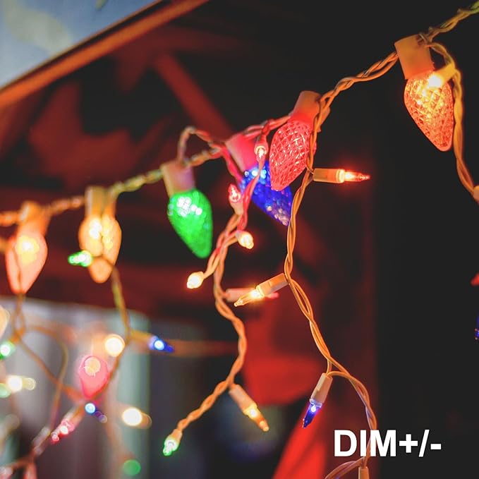 echosari 25 Pack C7 LED Replacement Christmas Light Bulbs 0.8W for Outdoor String Light, UL Listed Commercial Grade Holiday Bulbs, C7/E12 Candelabra Base Sockets (Multicolor) - Bloomnest