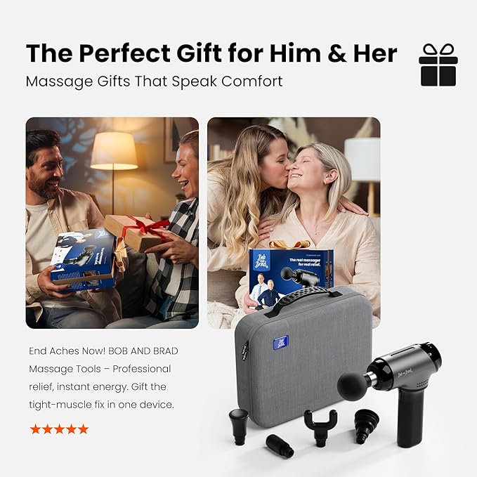 BOB AND BRAD T2 Massage Gun, Deep Tissue Percussion Muscle Massage Gun for Back and Neck, Upgraded 4000 mah Battery, Handheld Electric Back Massager for Athletes Pain Relief - Bloomnest