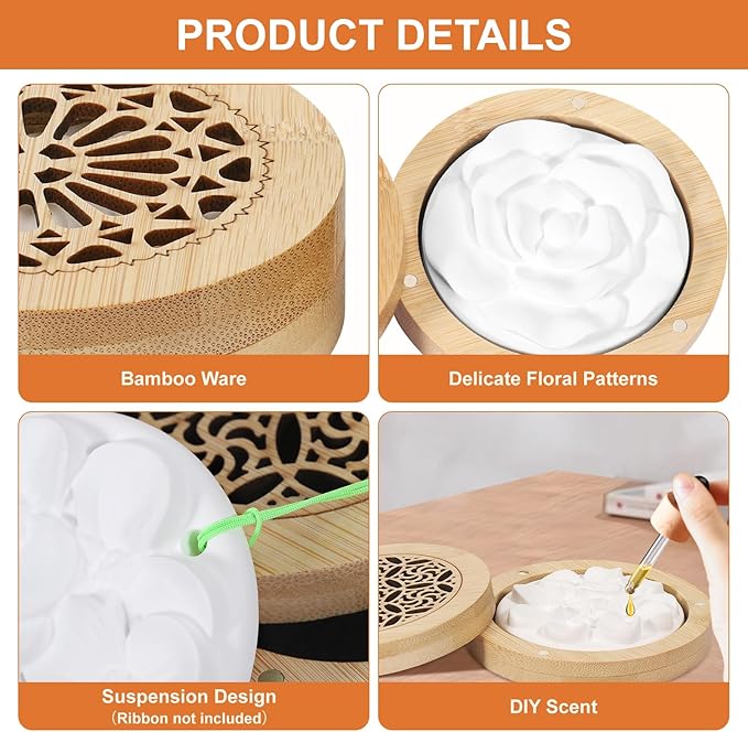 2 Pcs Essential Oil Diffuser Stone, Diffuser for Essential Oils Great for Decorating at Home, Office or Car, and Gift-Giving - Bloomnest