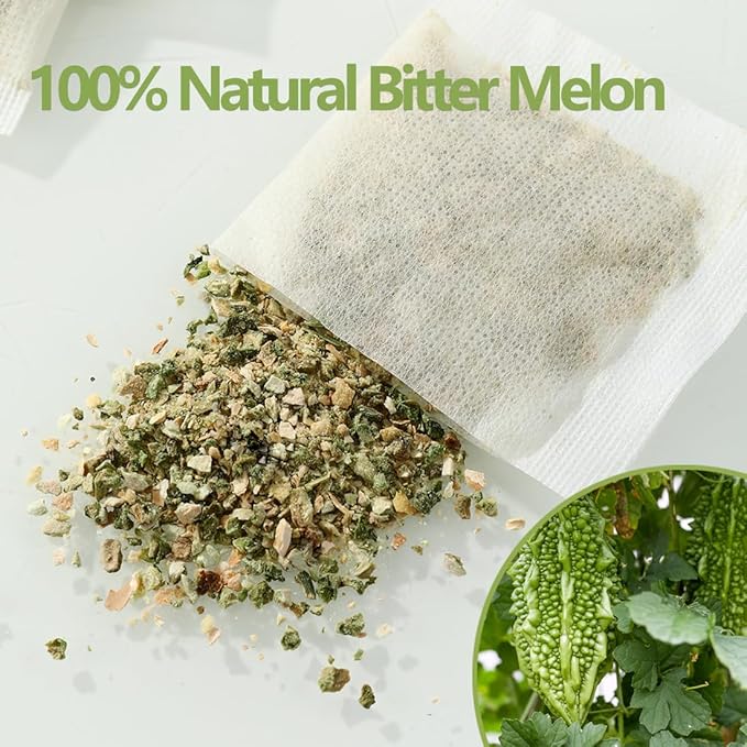Premium 100 Bitter Melon Tea Bags, Made with 100% Pure Natural Bitter Melon, No Additives & Caffeine Free & No Sugar Added. - Bloomnest