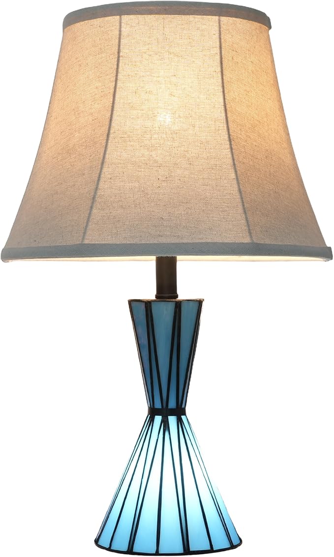 Set of 2 Table Lamps for Bedroom with Stained Glass Night Lights 21'' Bedside Table Lamps with 3-Way Dimmable Desk Lamps for Living Room Home Office - 2 LED Bulbs Included - Bloomnest