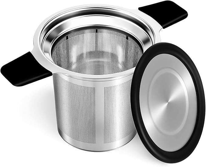 Tifanso Stainless Steel Tea Infuser Steeper Strainer for Loose Leaf Tea, Fine Mesh Reusable Diffusers Ball Bag Filter Holder with Heat Proof Handles for Teapots, Mugs, Cups - Bloomnest