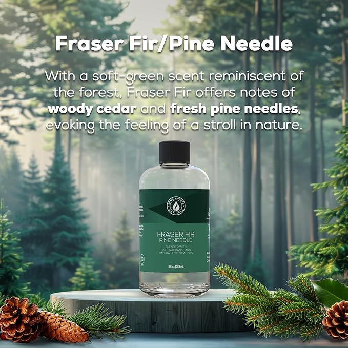 Aroma Country Fraser Fir Diffuser Oil - Luxury Essential Oils for Diffuser Refill & Air Freshener Room Spray - Long-Lasting & Natural Home Fragrance, Pine Needle Scented Oil for Diffusers (8.5 Fl. oz) AromaCountry