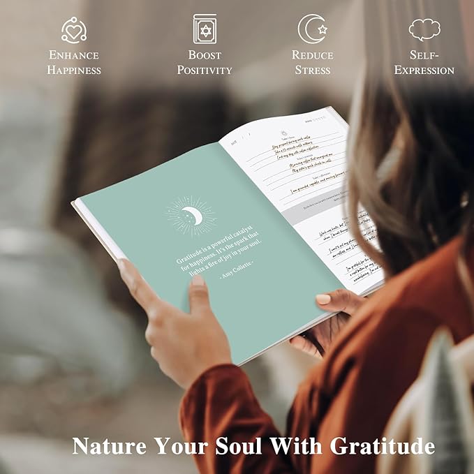 Lanpn Daily Gratitude Journal for Men Woman, 4 Month Mindfulness & Affirmation Planner, 7.8"x9.2" The 5 Minute Grateful Diary, Guided Reflection with Positivity Prompts Undated Notebook, Beige - Bloomnest