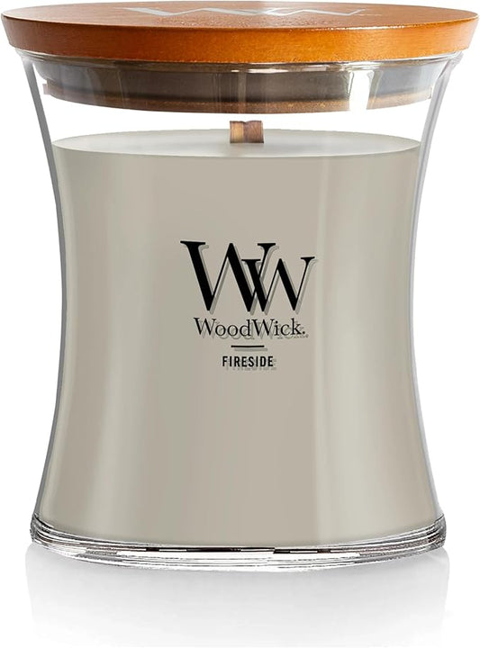 WoodWick Fireside Holiday Candle Gifts for Women and Men, 9.7 oz Medium Hourglass Candle with Crackling Wick - Bloomnest