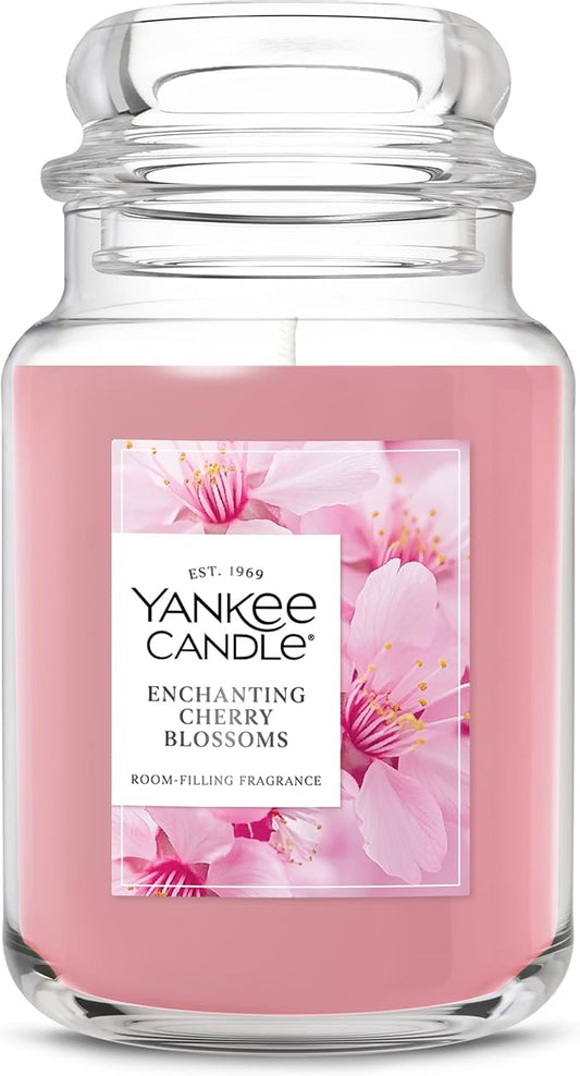 Yankee Candle Enchanted Cherry Blossoms Scented Candle, 22oz Large Jar with up to 150 Hour Burn Time, Giftable, Holidays - Bloomnest