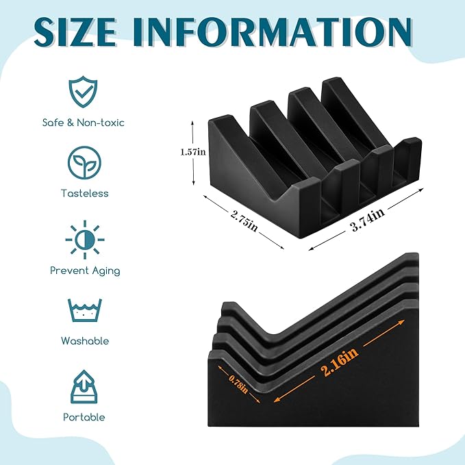 Self Draining Soap Dish Holder,Silicone Soap Dish,for Bathroom,Kitchen, Sponges，Can Extend Soap Life，Keep Soap Bars Dry and Easy Cleaning (Black,3-Pack) - Bloomnest