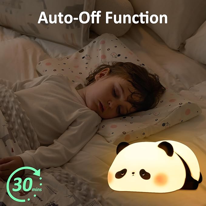 Attivolife Panda Night Light, Cute Animal Squishy Silicone Touch Lamp, Rechargeable Dim Timer LED Nightlight, Feeding Room Bedside Decor, Best Birthday Gifts for Women Girlfriend - Bloomnest