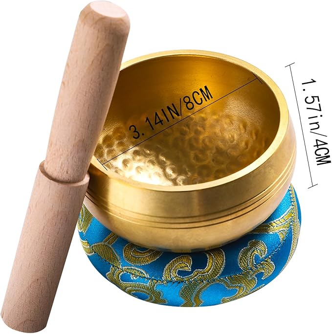 Tibetan Singing Bowls Set, Singing Bowls, Meditation Sound Bowl– Complete Meditation Bowl Kit with Cushion, Mallet & Guide – Perfect Tibetan Bell for Yoga, Relaxation, & Sound Healing - Bloomnest