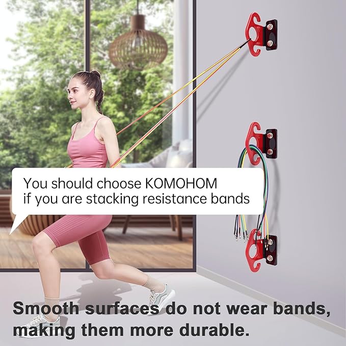 Resistance Band Wall Anchors, Wall Mounted Modular Hooking Platform, Workout Wall Mount Anchor, Training Anchor Mounted Hook Exercise Station for Home Gym Workouts,Yoga,Fitness,Strength Training - Bloomnest
