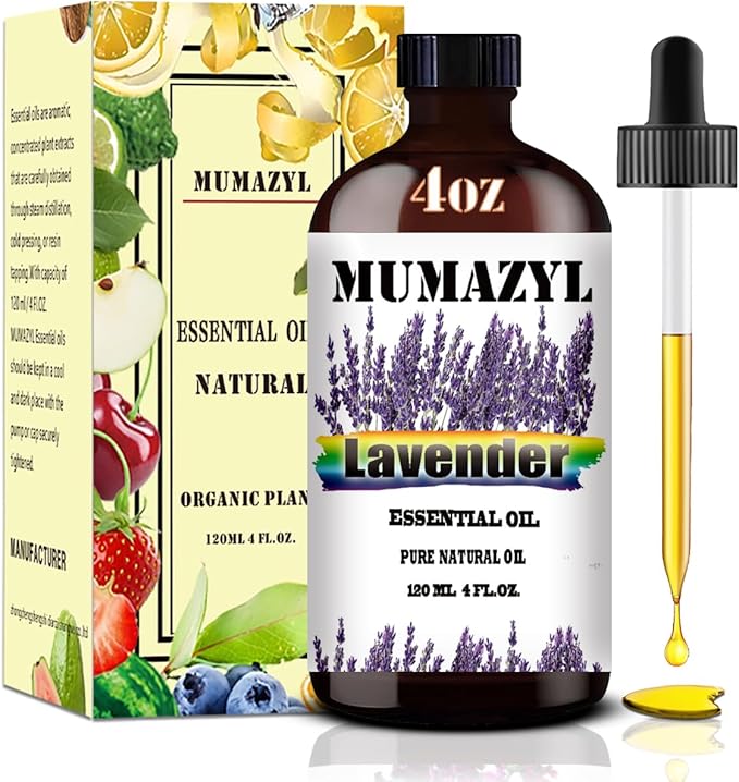 Lavender Essential Oil, Lavender Oil 4 Fl Oz 120ML for Diffuser Humidifier Yoga Cleaning DIY Candle Soap Making Essential Oils - Bloomnest