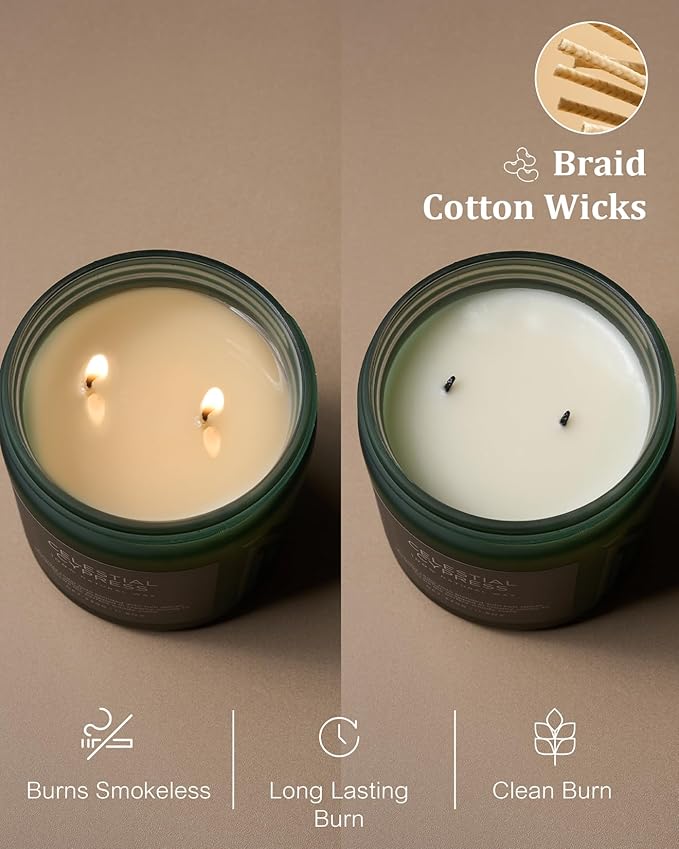 M&SENSE Celestial Cypress - Cedarwood Spice Scent Natural Soy Wax Highly Scented Candle, 11.6oz 2 Wick 70 Hours Long Lasting Candle Woody Scent Gifts for Dad - Bloomnest