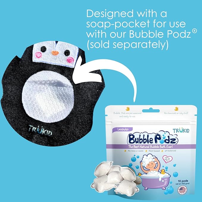 TruKid Vanilla Bubble Podz & BubbleGlove Set – Includes Bubble Bath Pods and 2 Wash Gloves for Parent and Child - Bloomnest