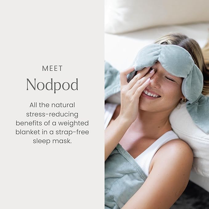 Nodpod Weighted Blanket & Sleep Mask Bundle – Ultra-Soft Body Blanket with Glass Beads + Light-Blocking Eye Mask – Relaxation, Comfort, Travel & Better Sleep - Sage - Bloomnest