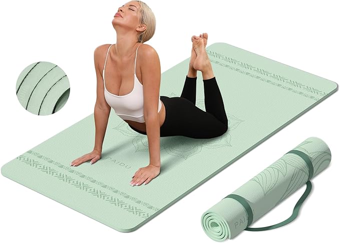 Large Yoga Mat-72’x36’x0.4’ Extra Width ＆ Thick,Comfortable,Non-Slip Exercise Mat-Works Great on All Floor for Stretching,Yoga Studio,Gym or Home Workouts