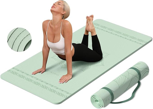Large Yoga Mat-72’x36’x0.4’ Extra Width ＆ Thick,Comfortable,Non-Slip Exercise Mat-Works Great on All Floor for Stretching,Yoga Studio,Gym or Home Workouts