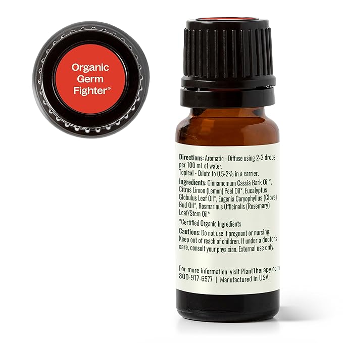 Plant Therapy Organic Fighter Essential Oil Blend 100% Pure, Undiluted, Therapeutic Grade 10 mL (1/3 oz) - Bloomnest