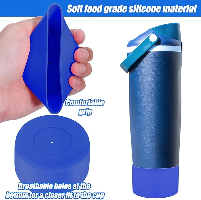 Mity rain 2PCS Protective Silicone Boots for Owala 30oz & 40oz FreeSip Sway Bottles & Tumblers - Accessories for owala, Enhances Stability & Prevents Scratches (Bright Blue) Mityrain