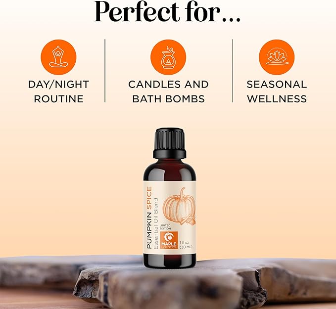 Pumpkin Spice Essential Oil Blend - Warm & Cozy Pumpkin Spice Oil for Diffuser Candles Soaps & DIYs with Real Nutmeg Cinnamon Clove & Ginger Extracts - Fall Scented Aromatherapy Blend (1 Fl Oz) - Bloomnest