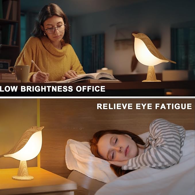 Small Bird Table Lamp, 2600 mAh Cordless Desk Lamp, Touch Night Light with 3 Color, Small Lamps, Rechargeable Bedside Night Light, Hummingbird Lamps for Bedroom Nightstand Bedside Table - Bloomnest