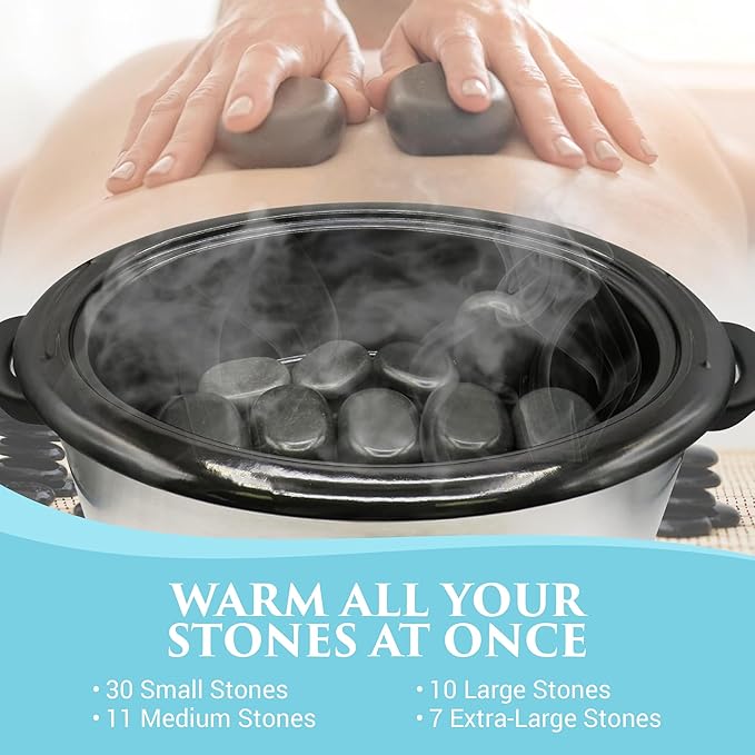 NRG Professional Hot Stone Warmer for Massage Therapy, 6 Quart - Hot Stone Heater Hot Stones Warmer Massage Stone Heater Massage Stone Warmer Massage Accessories - Adjustable Temperature Control - Bloomnest