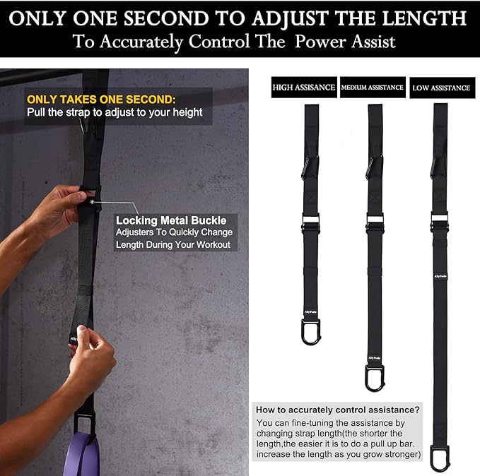 Ally Peaks Pull Up Assistance Bands，Heavy Duty Resistance Band for Pull Up Bar，Adjustable Weight/Size with Fabric Feet/Knee Rest Pull up bands,Up to 410lbs Assistance，resistance bands and assist bands - Bloomnest
