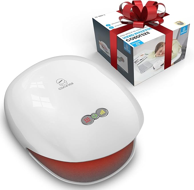 COMFIER Wireless Hand Massager with Heat & Compression,Hand Massager for Arthritis and Carpal Tunnel,3 Levels Compression & Heating,Rechargeable,Christmas Gifts for Women,Men,Mom