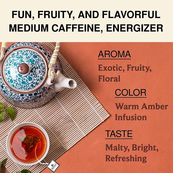 BREWIX, Peach Black Tea (50 Plant Based Pyramid Bags) | Premium Black Tea with Peach | Floral & Refreshing | Iced or Hot | Caffeinated And Sugar-Free - Bloomnest