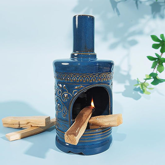 Ceramic Bird & Flower Palo Santo Burner–Stylish Chiminea for Sage、Incense Cones and Candle, Perfect for Meditation, Yoga, Altar & Home Decor – Easy to Clean, Enhance Your Zen Experience - Bloomnest