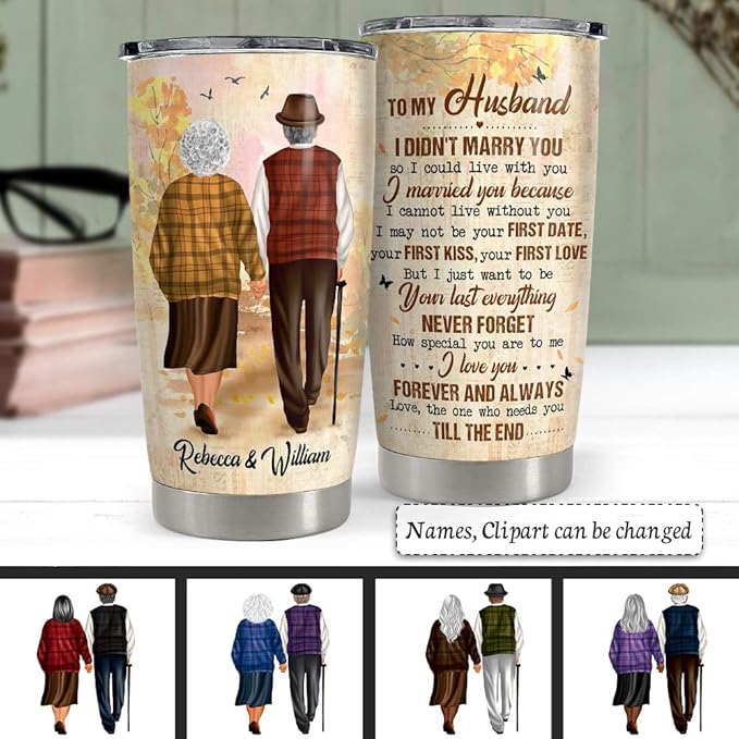 Personalized To My Husband Tumbler Custom Name 20oz 30oz Tumblers with Lid Gift for Couples Husband Wife Boyfriend Girlfriend Christmas Birthday Valentine Anniversary - Bloomnest