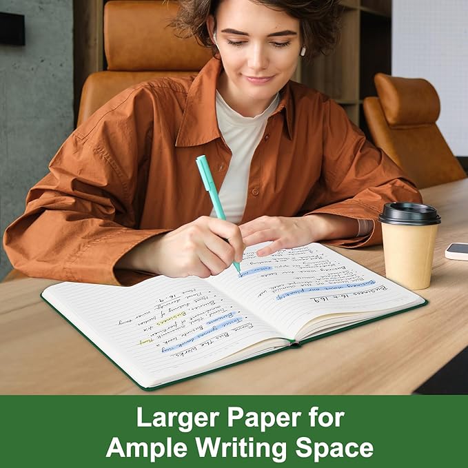 COMIX A4 Lined Journal Notebooks, 240 Pages, Large Size-8.5" x 11", Dark Green, Hardcover Journaling Notebooks for Men & Women- Fits for Office, Business, School, Notes Taking & Writing - Bloomnest