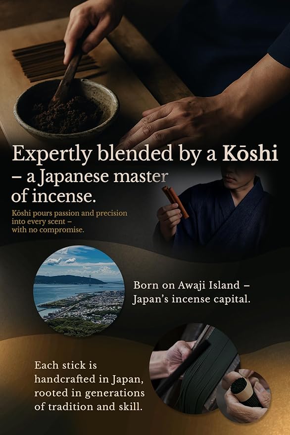 Osmanthus Premium Japanese Incense Sticks 60sticks Coreless Low Smoke Natural Charcoal Free Non Toxic Aromatherapy Meditation Calming Stress Relief Relaxation Yoga TOMORI