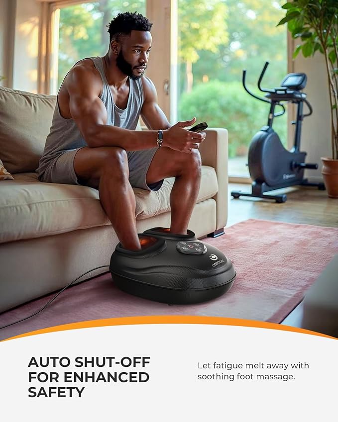 CooCoCo 2025 Upgrade Shiatsu Foot Massager with Heat, FSA Eligible Feet Massager for Plantar Fasciitis & Neuropathy, Foot Warmer with Kneading, Rolling, Compression, Remote Control - Bloomnest