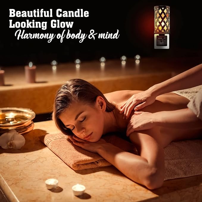 Himalayan Glow Vintage Style Salt Lamp Night Light with Pink Salt Chunks | 360 Degree Rotatable Wall Plug,Night Light & Decorative Light to Décor Your Home - Bloomnest