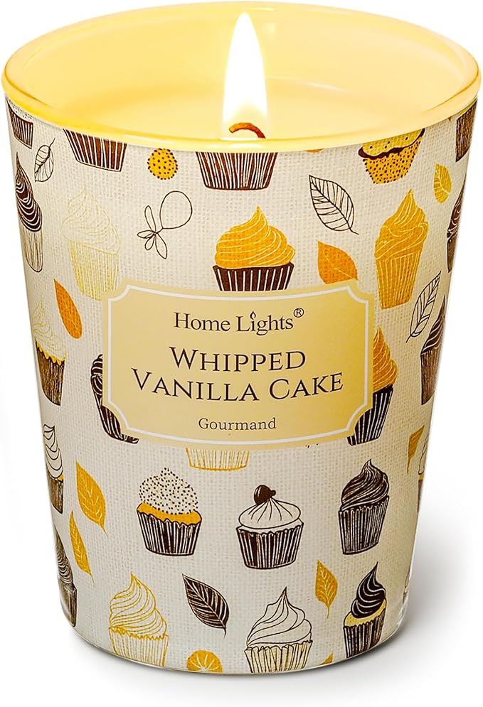 HomeLights Scented Candles for Women & Men, 6.7oz Candle Jars Aromatherapy Single Wick Candle, Ideal for Rustic Modern Home Decor and Gifts, Whipped Vanilla Cake - Bloomnest