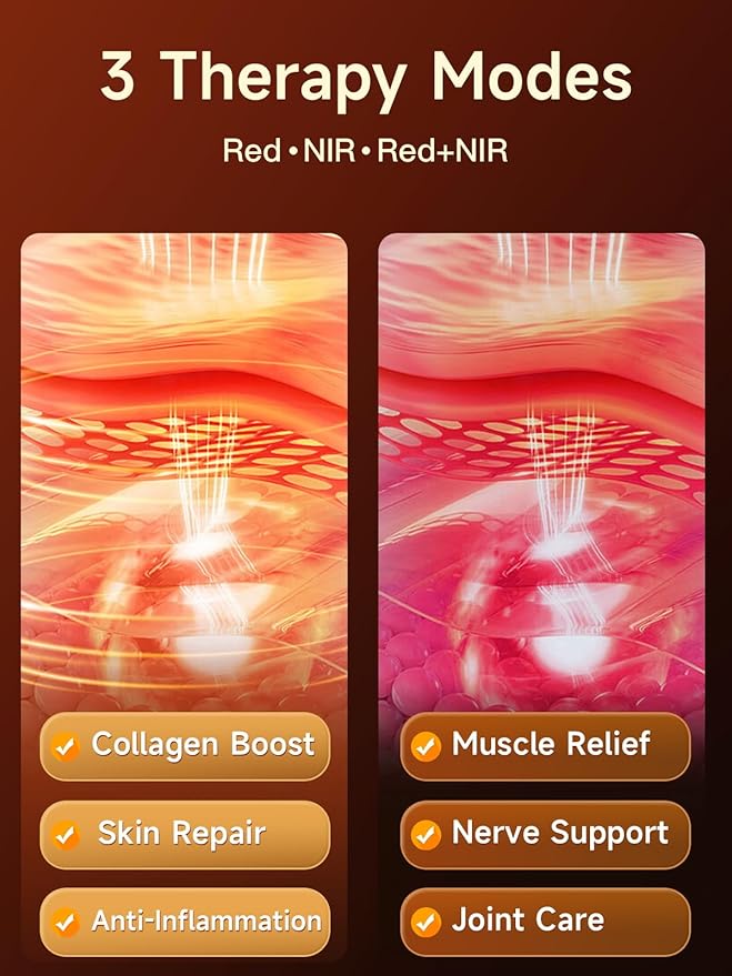 Red Light Therapy – 6 Wavelengths (600-850nm) Full Body Red Light Therapy, Touch Control & HD Display, 70 LEDs Ideal for Body, Face, Pain Relief, Anti-Aging & Recovery, 350W Black Bloomnest