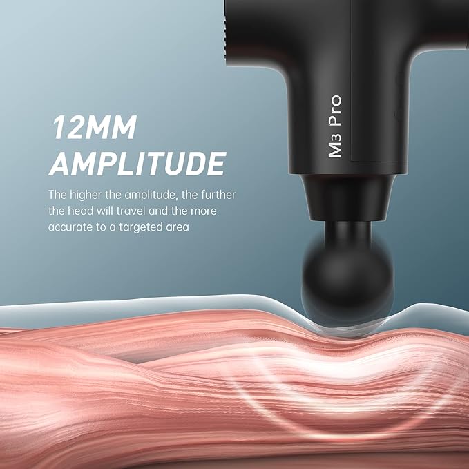 opove M3 Pro 2 Massage Gun Deep Tissue Percussion Muscle Massager for Workout, Handheld Percussive Therapy Fascia Gun for Athletes Fast Recovery 4-8 Hours Long Battery Life, Powerful, Quiet, Black - Bloomnest