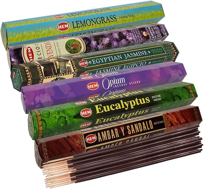 Hem Incense Sticks Variety Pack #28 and Incense Stick Holder Bundle with 6 Outstanding Fragrances - Bloomnest