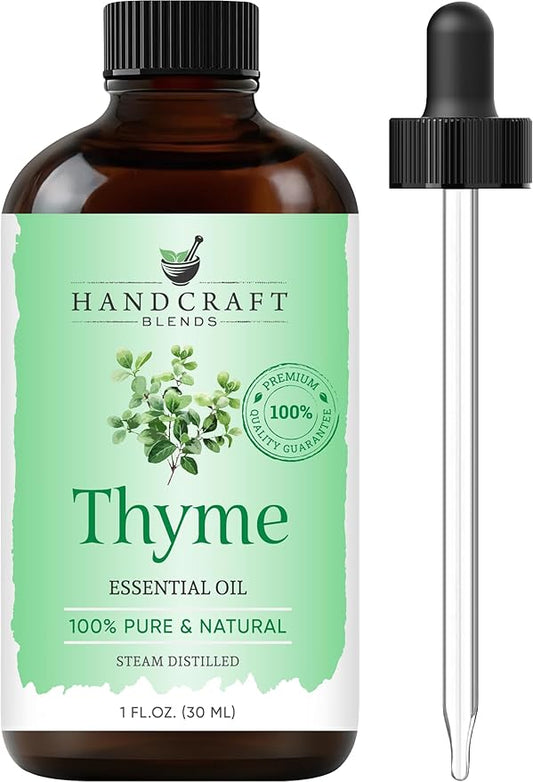 Handcraft Blends Thyme Essential Oil – 1 Fl Oz – 100% Pure and Natural – Premium Grade Essential Oil for Diffuser and Aromatherapy, Skin, Massage, Candle and Soap Making Fragrance - Bloomnest