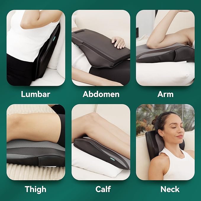 Snailax Back Massager for Back Pain Deep Tissue, Shiatsu Neck Back Massager with Heat, 3D Kneading Chair Massage Pillow, Neck Shoulder Massage, Gifts for Mom, Dad, Women - Bloomnest