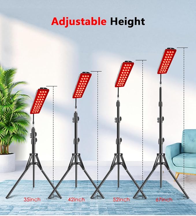 Red Light Therapy Lamp, Infrared Light Therapy with Stand - 660nm Redlight and 850nm Near Infrared Light Device for Body Pain Relief Skin Care Astarexin