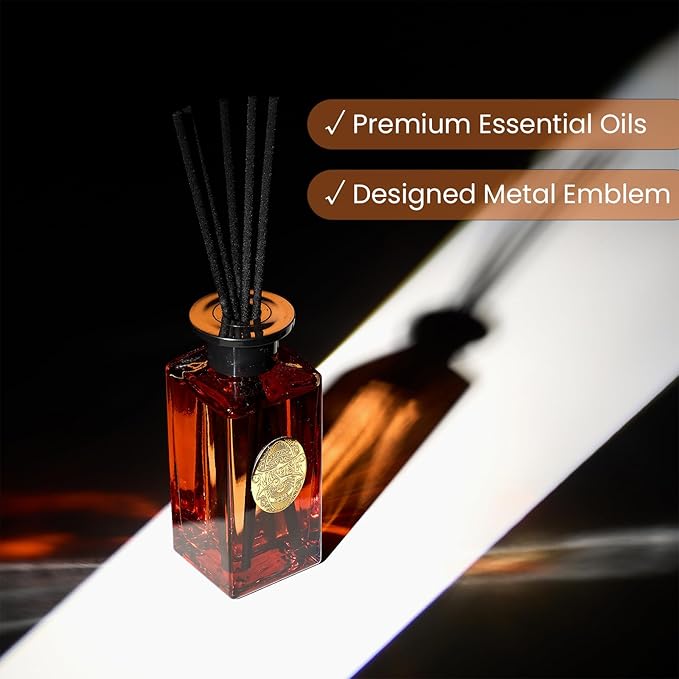 M&SENSE 6.3 oz Large Reed Diffuser Set | Orange Goji Scent Oil Diffuser with Sticks | Hotel Collection Non-Toxic Essential Oil |for Bedroom Bathroom Living Room - Bloomnest